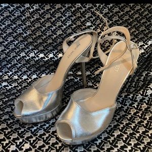 Silver high heels